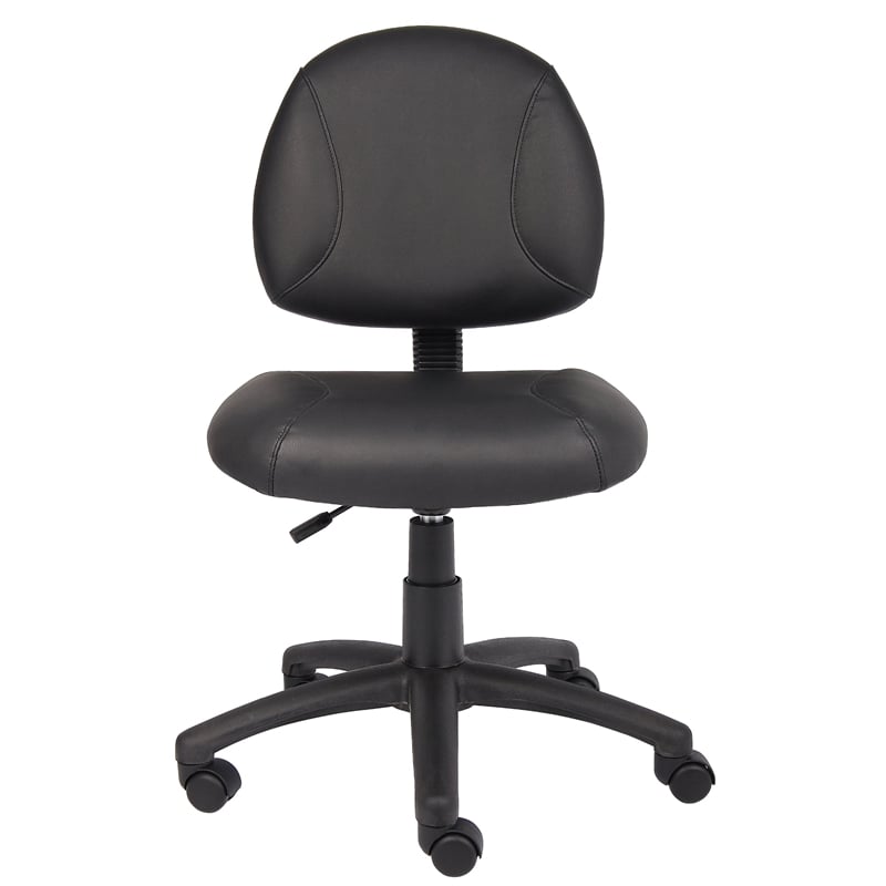 Scranton & Co LeatherPlus Posture Chair with Lumbar Support in Black