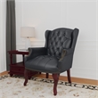 Scranton & Co Traditional Button Tufted Caressoft Guest Chair in Black