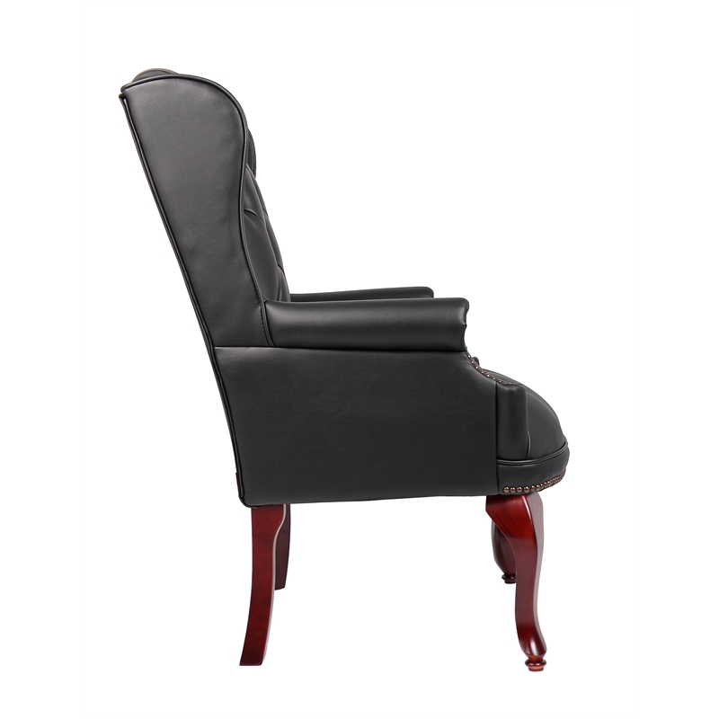 Scranton & Co Traditional Button Tufted Caressoft Guest Chair in Black