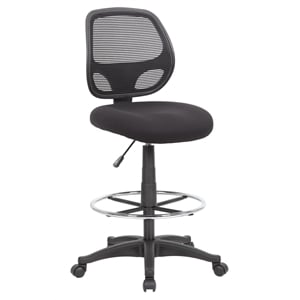 Scranton & Co 31&quot Mesh Back Stool with Lumbar Support and Footring in Black
