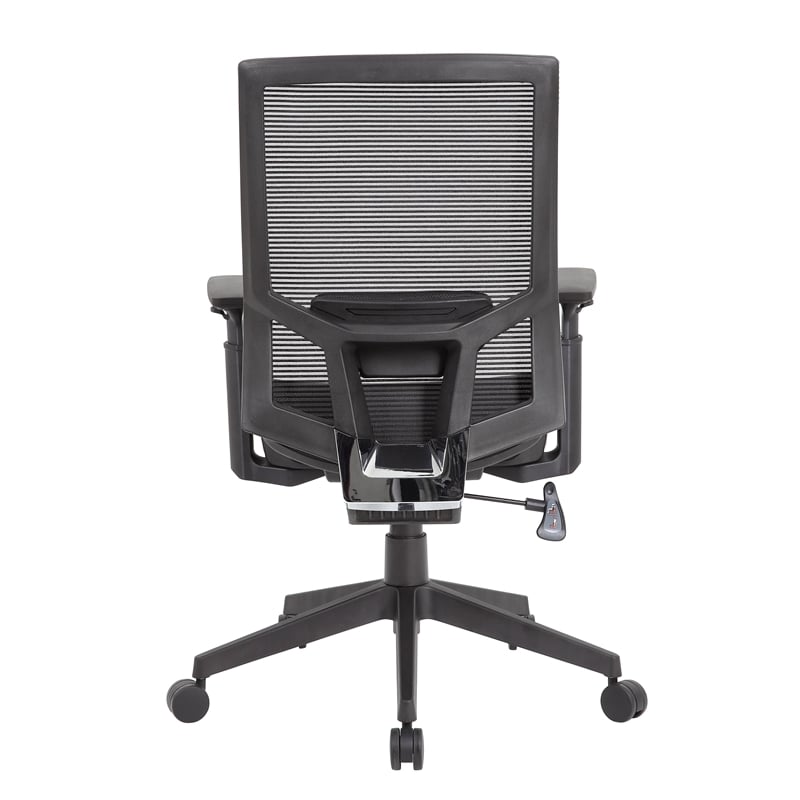 Scranton & Co Mesh Back Task Chair with Synchro-Tilt & Adjustable Arms in Black