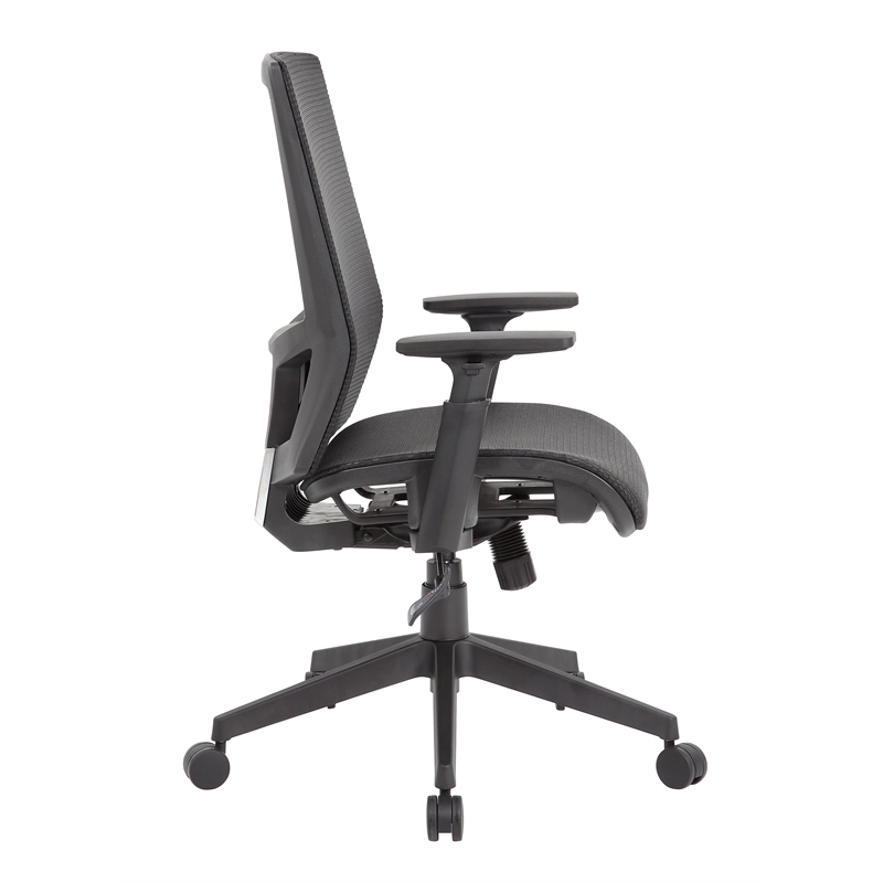 Scranton & Co Mesh Back Task Chair with Synchro-Tilt & Adjustable Arms in Black