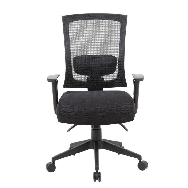 Scranton & Co Mesh Back 3-Paddle Multi-Function Task Chair in Black