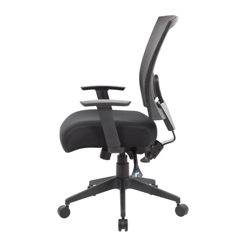 Scranton & Co Mesh Back 3-Paddle Multi-Function Task Chair in Black