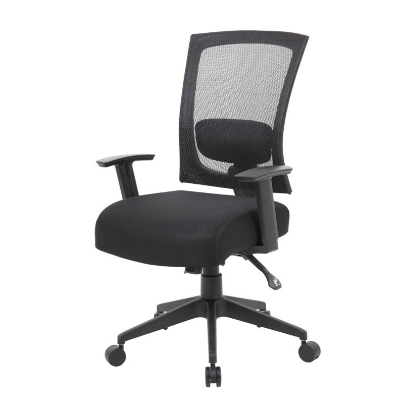 Scranton & Co Mesh Back 3-Paddle Multi-Function Task Chair in Black