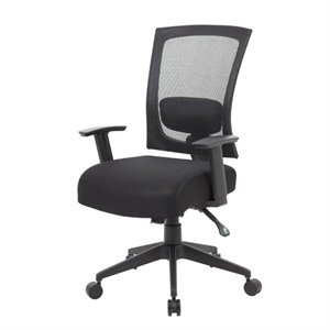 Scranton & Co Mesh Back 3-Paddle Multi-Function Task Chair in Black