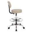 Scranton & Co Vinyl Mid-Back Medical/Drafting Stool with Chrome Footring - Beige