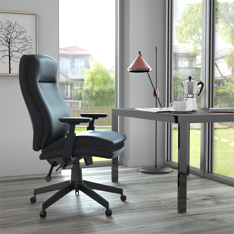 Scranton & Co High Back Executive Chair with 3-Paddle Tilt in Black