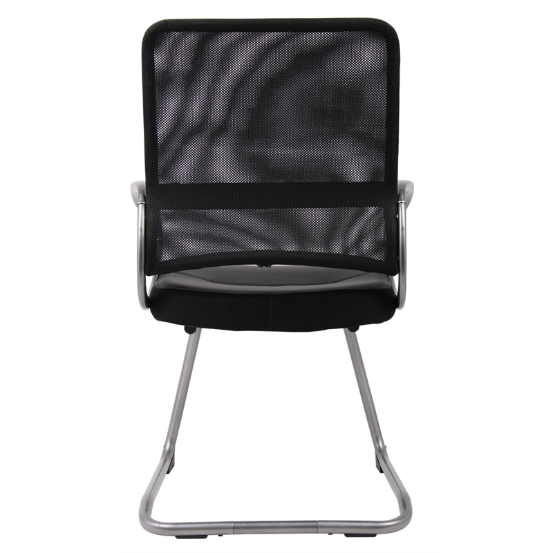 Scranton & Co Mesh Back LeatherPlus Guest Chair with Cantilever Base in Black