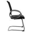 Scranton & Co Mesh Back LeatherPlus Guest Chair with Cantilever Base in Black