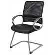 Scranton & Co Mesh Back LeatherPlus Guest Chair with Cantilever Base in Black
