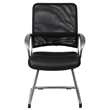 Scranton & Co Mesh Back LeatherPlus Guest Chair with Cantilever Base in Black