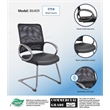 Scranton & Co Mesh Back LeatherPlus Guest Chair with Cantilever Base in Black