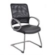 Scranton & Co Mesh Back LeatherPlus Guest Chair with Cantilever Base in Black