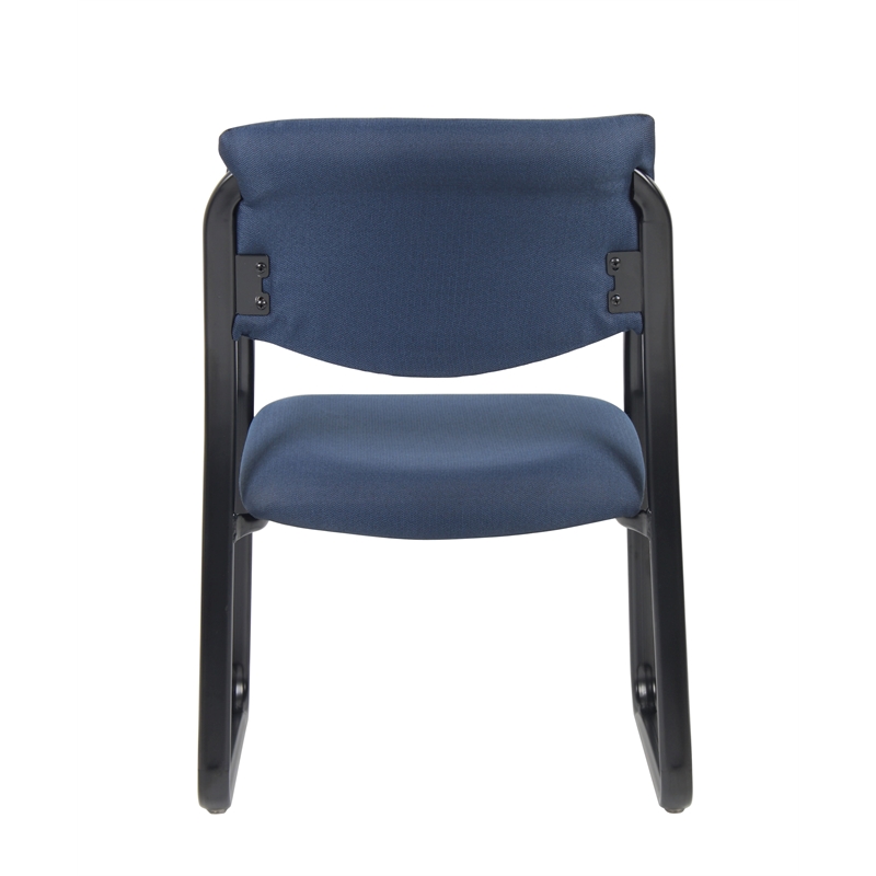 Scranton & Co Fabric Sled Base Guest Chair with Lumbar Support in Blue