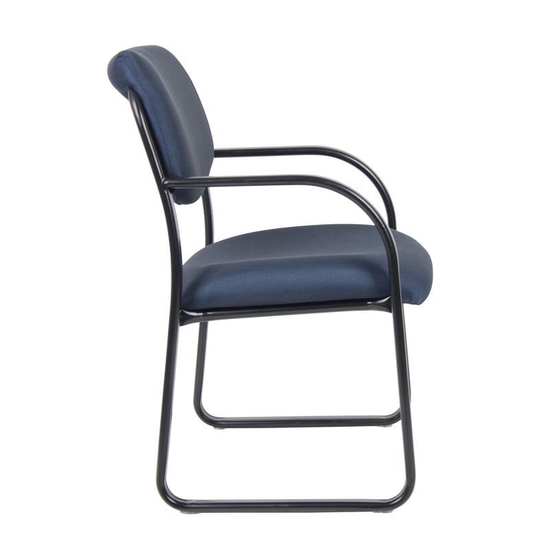 Scranton & Co Fabric Sled Base Guest Chair with Lumbar Support in Blue