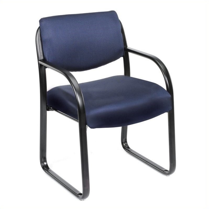 Scranton & Co Fabric Sled Base Guest Chair with Lumbar Support in Blue
