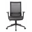Scranton & Co Mesh Back Vinyl Task Chair with Synchro-Tilt and Arms in Black