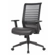 Scranton & Co Mesh Back Vinyl Task Chair with Synchro-Tilt and Arms in Black