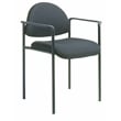 Scranton & Co Fabric Stackable Guest Chair with Waterfall Seat in Black