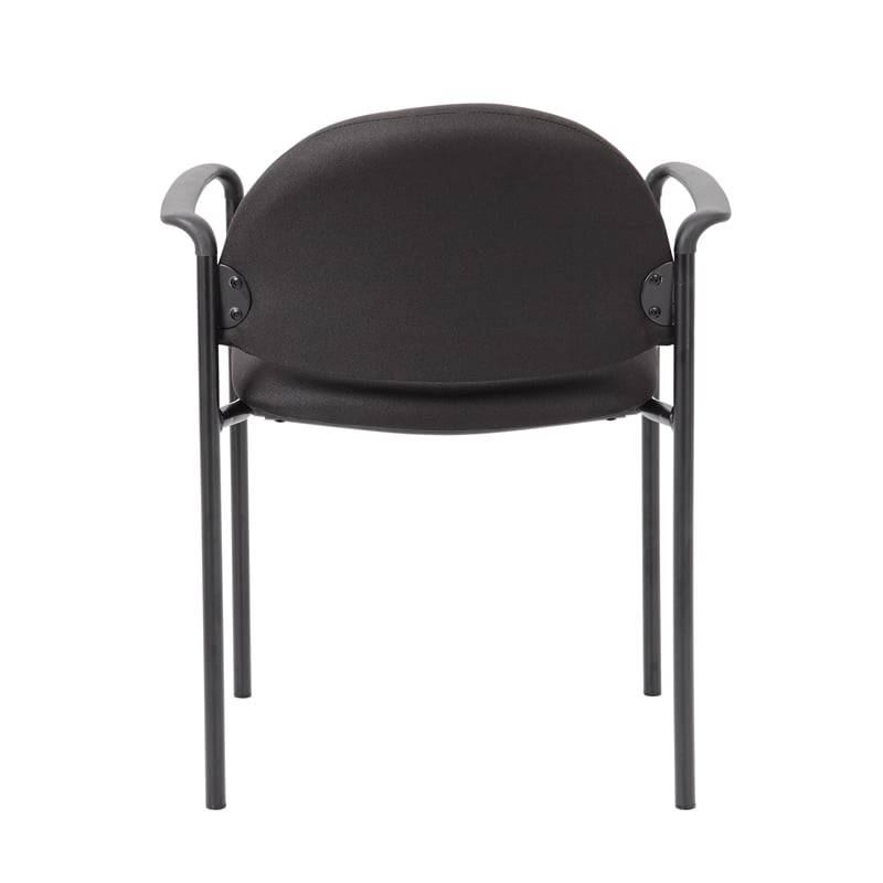 Scranton & Co Fabric Stackable Guest Chair with Waterfall Seat in Black