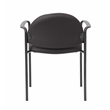 Scranton & Co Fabric Stackable Guest Chair with Waterfall Seat in Black