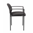 Scranton & Co Fabric Stackable Guest Chair with Waterfall Seat in Black