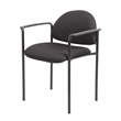 Scranton & Co Fabric Stackable Guest Chair with Waterfall Seat in Black