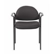 Scranton & Co Fabric Stackable Guest Chair with Waterfall Seat in Black