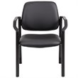 Scranton & Co Vinyl Guest Chair with Wall Saver Leg Design in Black