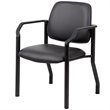 Scranton & Co Vinyl Guest Chair with Wall Saver Leg Design in Black