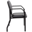 Scranton & Co Vinyl Guest Chair with Wall Saver Leg Design in Black