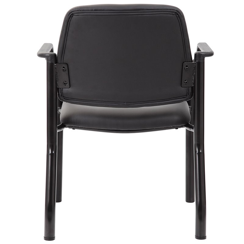 Scranton & Co Vinyl Guest Chair with Wall Saver Leg Design in Black