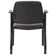 Scranton & Co Vinyl Guest Chair with Wall Saver Leg Design in Black