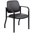 Scranton & Co Vinyl Guest Chair with Wall Saver Leg Design in Black