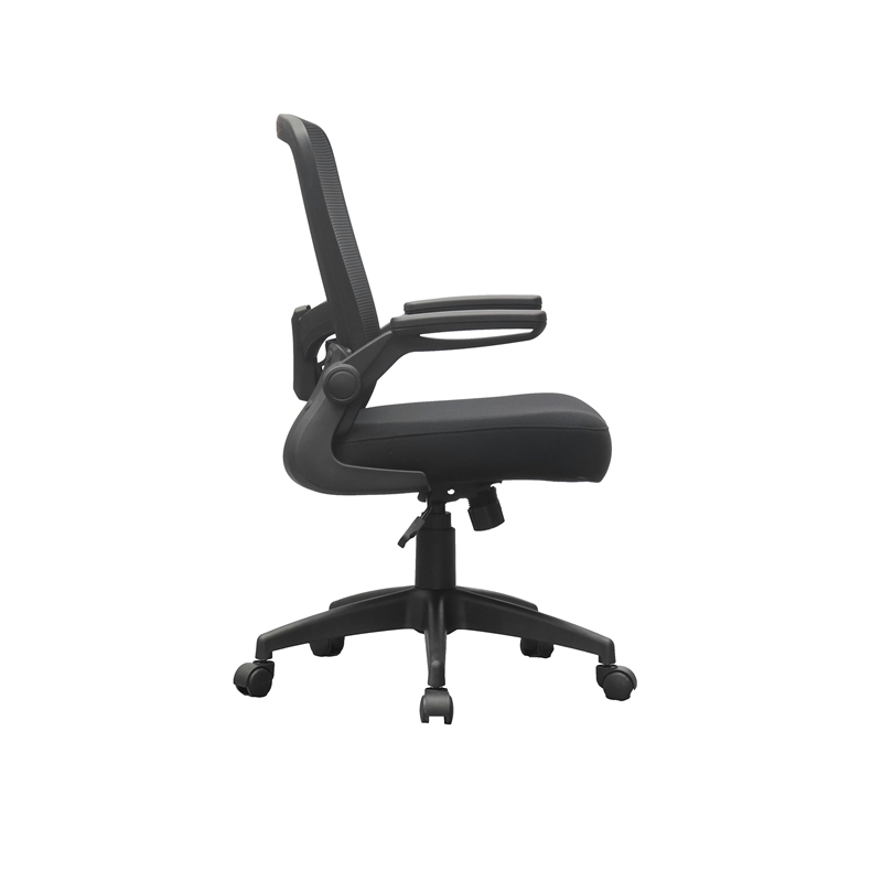 Scranton & Co Flip Arm Mesh Task Chair with Spring Tilt in Black