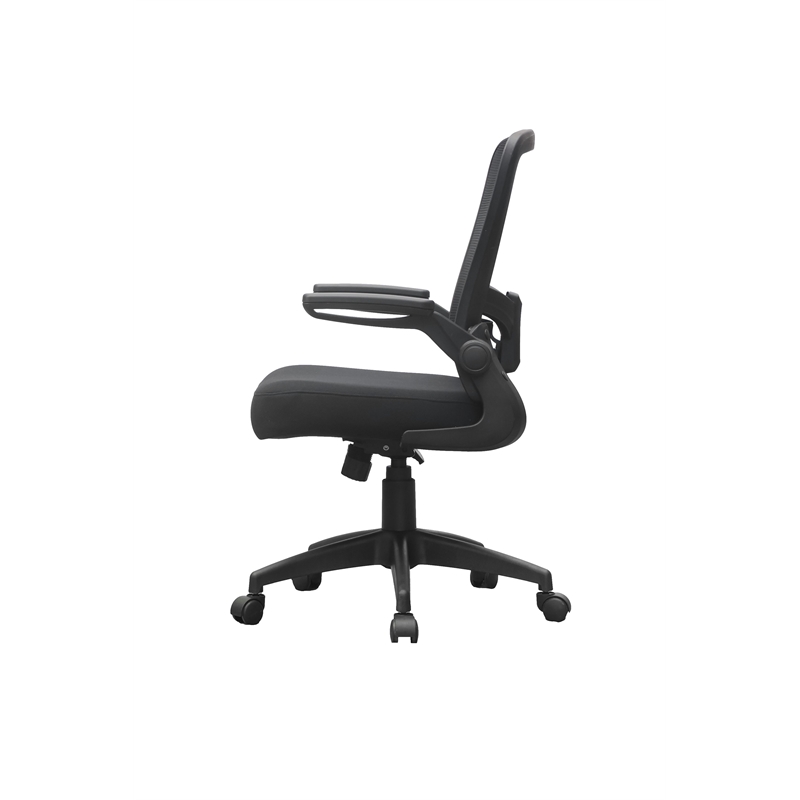 Scranton & Co Flip Arm Mesh Task Chair with Spring Tilt in Black