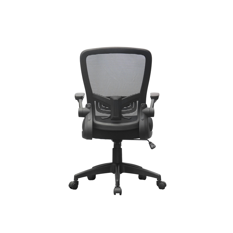 Scranton & Co Flip Arm Mesh Task Chair with Spring Tilt in Black