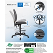 Scranton & Co LeatherPlus Multi-Function Drafting Stool with Footring in Black