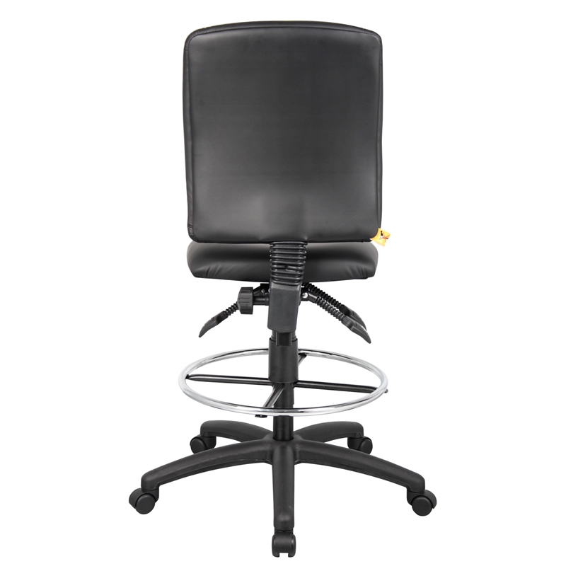 Scranton & Co LeatherPlus Multi-Function Drafting Stool with Footring in Black