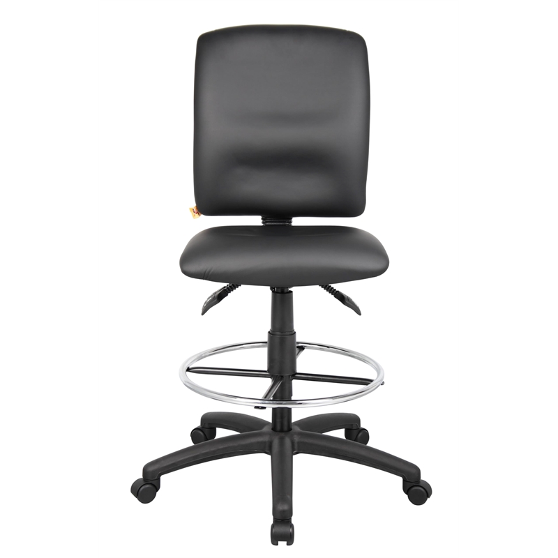 Scranton & Co LeatherPlus Multi-Function Drafting Stool with Footring in Black