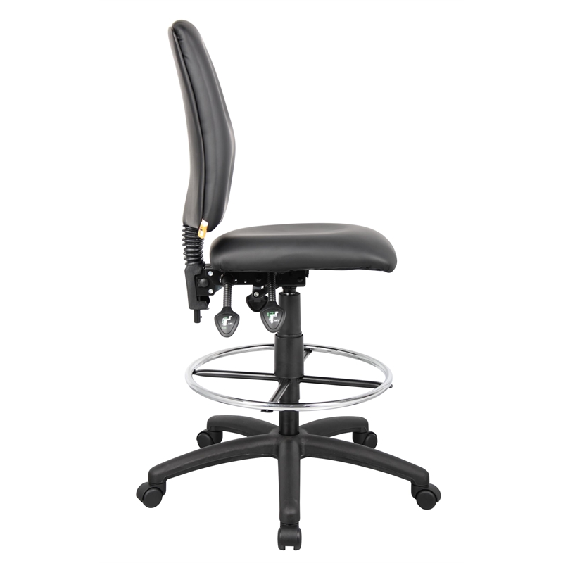Scranton & Co LeatherPlus Multi-Function Drafting Stool with Footring in Black
