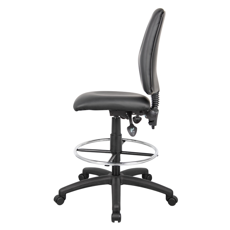 Scranton & Co LeatherPlus Multi-Function Drafting Stool with Footring in Black