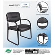 Scranton & Co LeatherPlus Guest Chair with Polished Steel Sled Base in Black