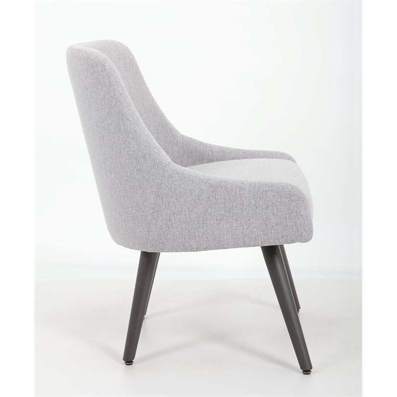 Scranton & Co Poly-Linen Weave Guest Chair with Metal Legs in Grey
