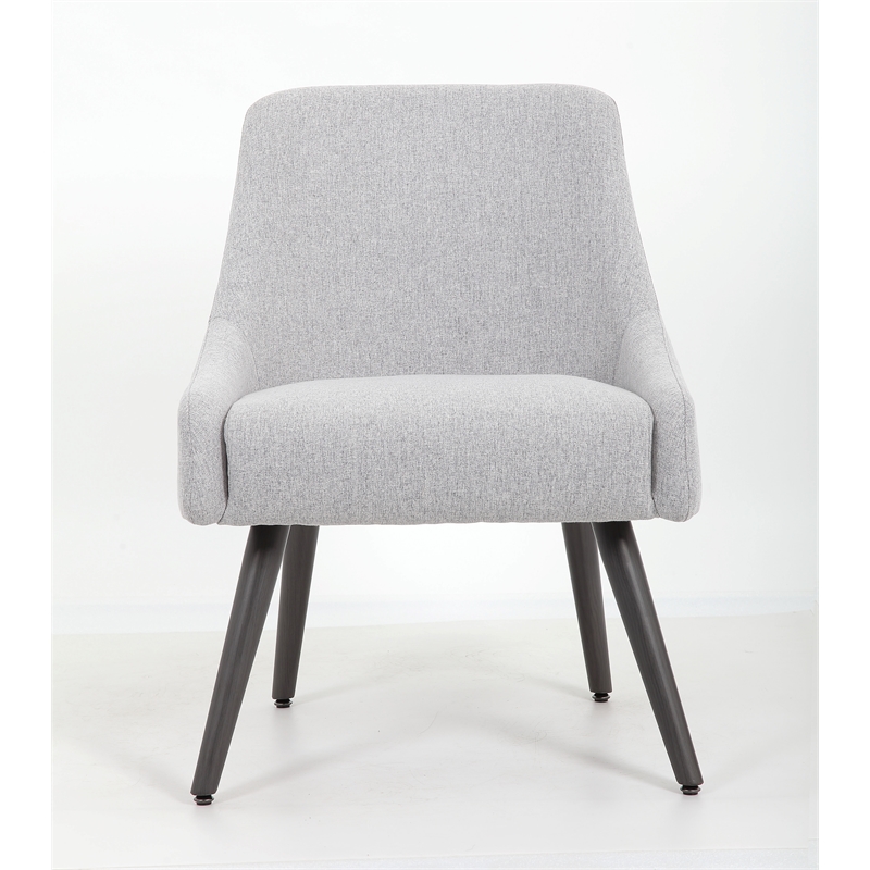 Scranton & Co Poly-Linen Weave Guest Chair with Metal Legs in Grey