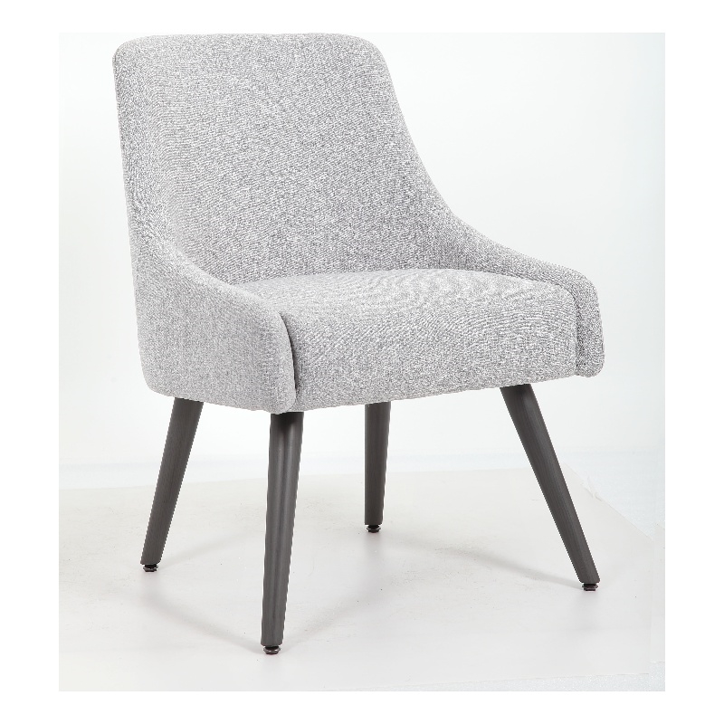 Scranton & Co Poly-Linen Weave Guest Chair with Metal Legs in Grey