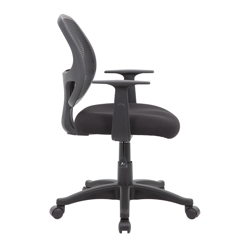 Scranton & Co Commercial Grade Mesh Task Chair with T-Arms in Black