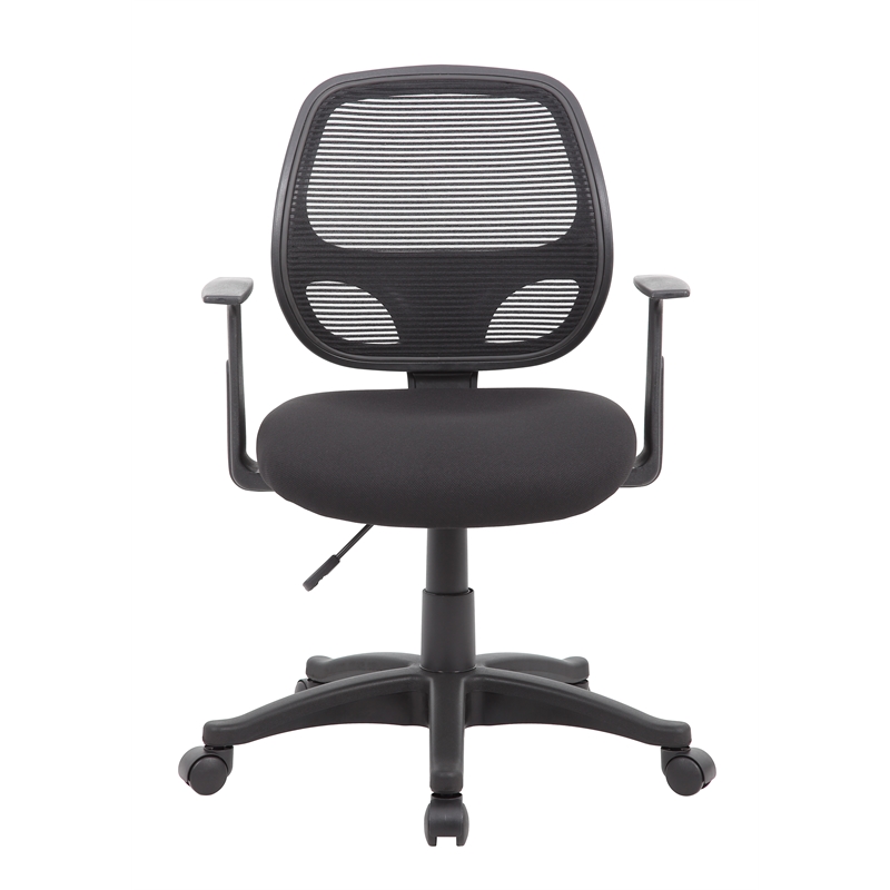 Scranton & Co Commercial Grade Mesh Task Chair with T-Arms in Black