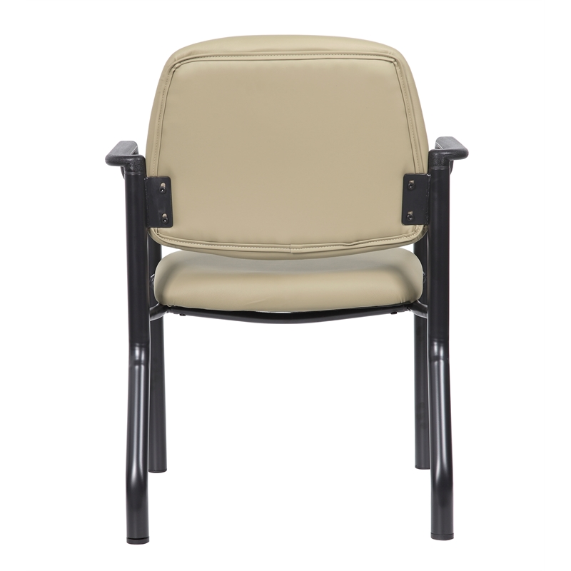 Scranton & Co Vinyl Guest Armchair with 300 lb. Weight Capacity in Beige